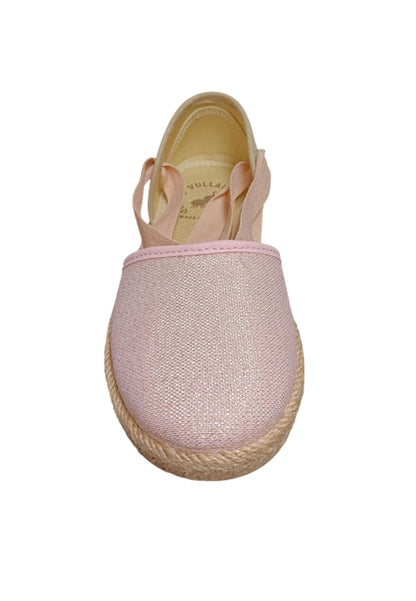 Espadrillas bambina Vul-Ladi Carla cipria beige tela laccio summer style