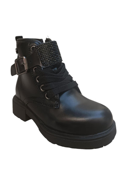 Anfibio bambina Gioseppo Roskilde nero pelle zip laterale urban style