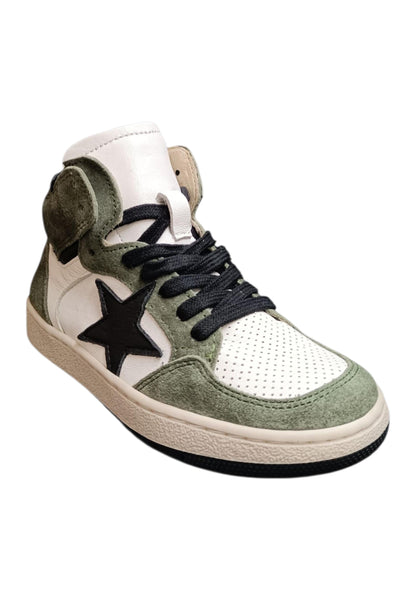 Ciao Junior Snk Sneakers Bambino Ragazzo Bianco Verdone Nero - Scarpe Pelle Zip