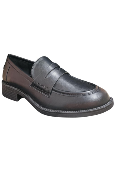 Mocassini college donna Marina Galanti nero pelle - Eleganza casual con elastico