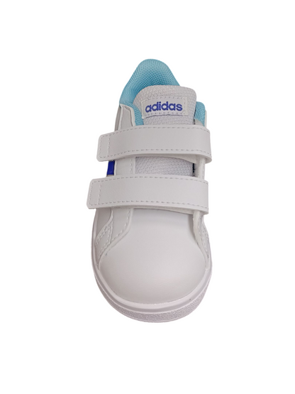 sarpe sneakers Bambini e ragazzi adidas GRAD COURT  bianco-blue velcro