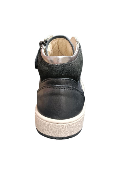 Ciao Junior Snk Sneakers Glitter Bambina Ragazza Bianco Nero Argento - Scarpe Pelle Zip