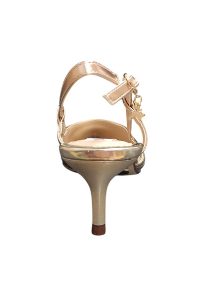 Décolleté donna Nazareno Gabrieli platino pelle - Eleganza luminosa con fibbia