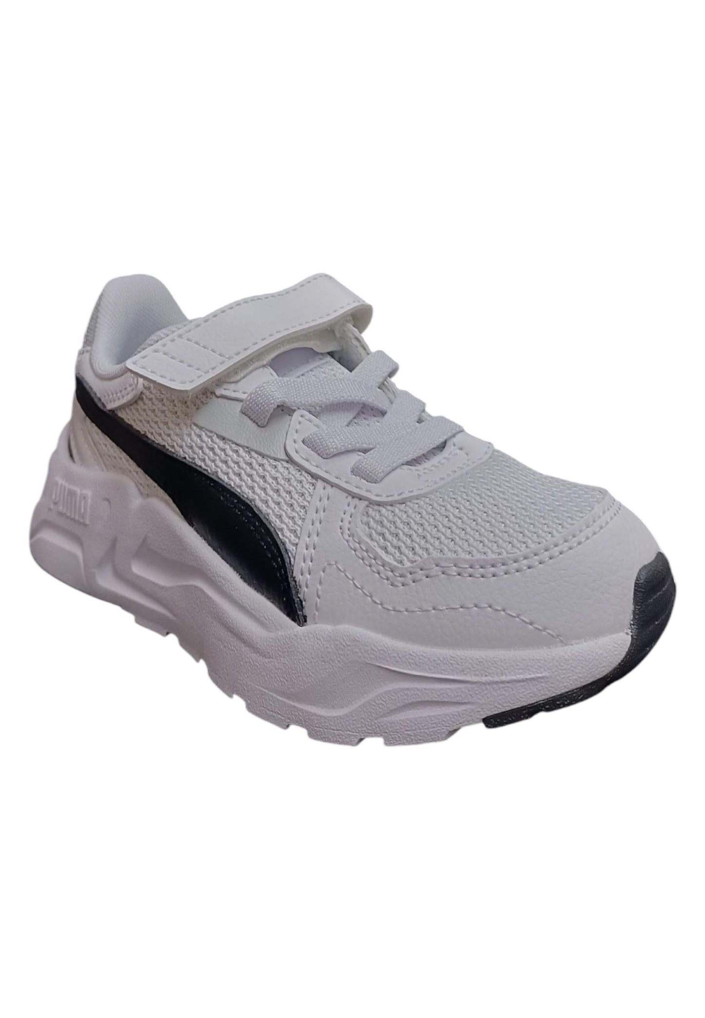 Scarpe sneakers Bambini e ragazzi PUMA TRINITY  bianco-nero laccio elastico e velcro