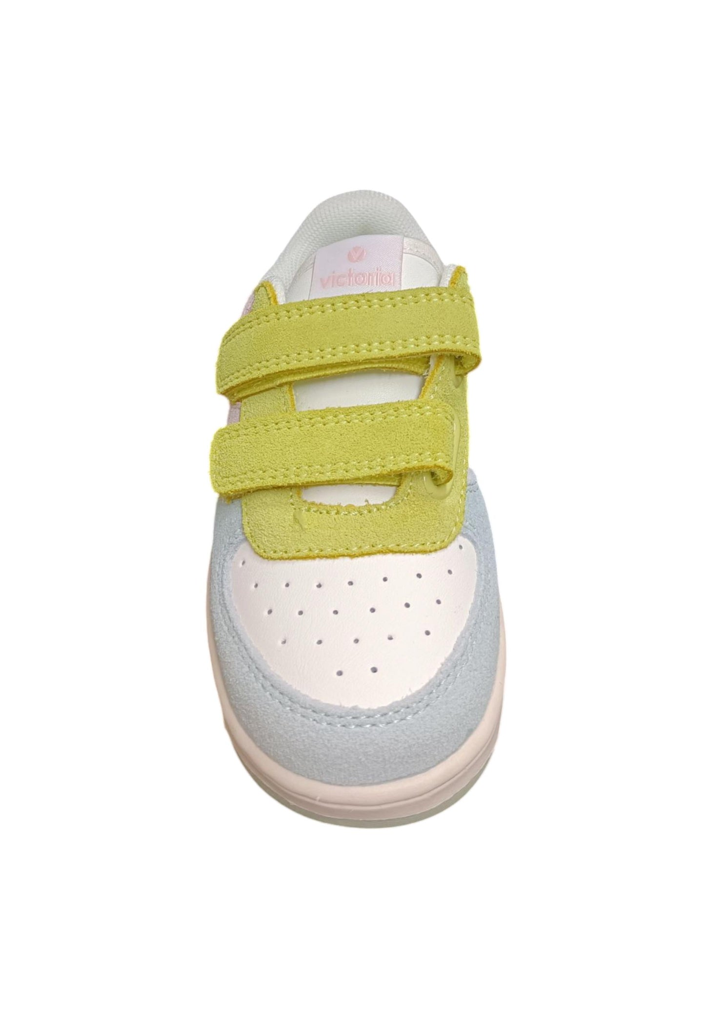 Scarpe sneakers Bambine e ragazze Victoria Tiempo  bianco-rosa-celeste-verde velcro