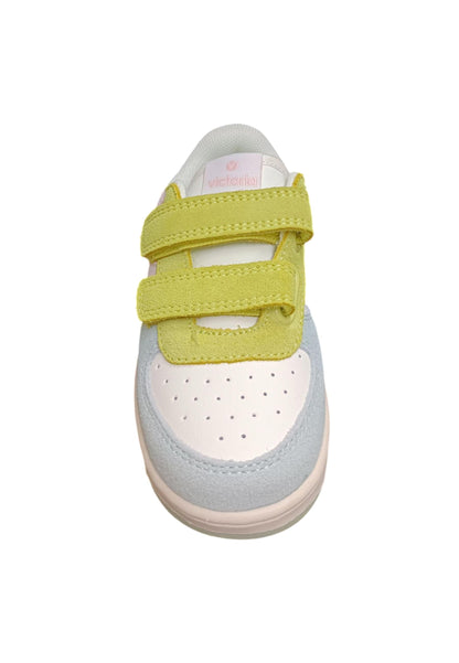 Scarpe sneakers Bambine e ragazze Victoria Tiempo  bianco-rosa-celeste-verde velcro