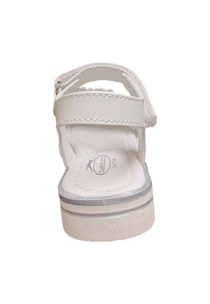Sandalo bambina Balducci Grig bianco pelle - Sandalo da passeggio con velcro