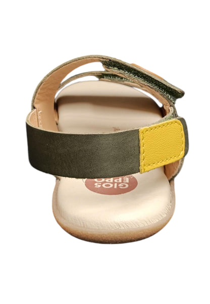 Sandalo bambino Gioseppo Lenroot kaki pelle velcro comfort elegance
