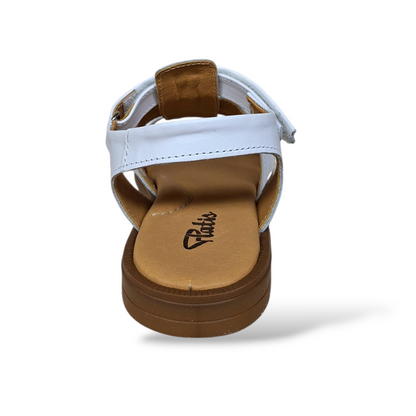 Scarpe eleganti bambina Platis P3245 pelle bianco fasce - Scarpetteria Gica Trani
