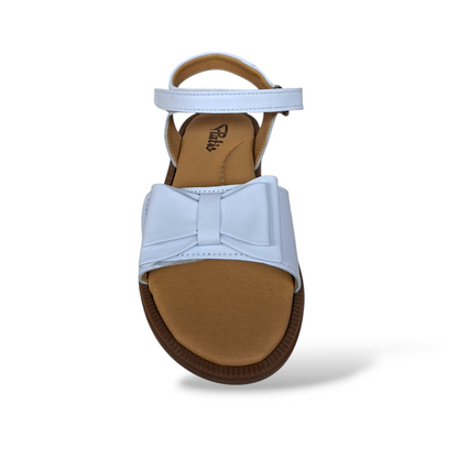 Sandali bambina Platis made in Greece bianco velcro comunioni battesimi - Scarpetteria Gica Trani
