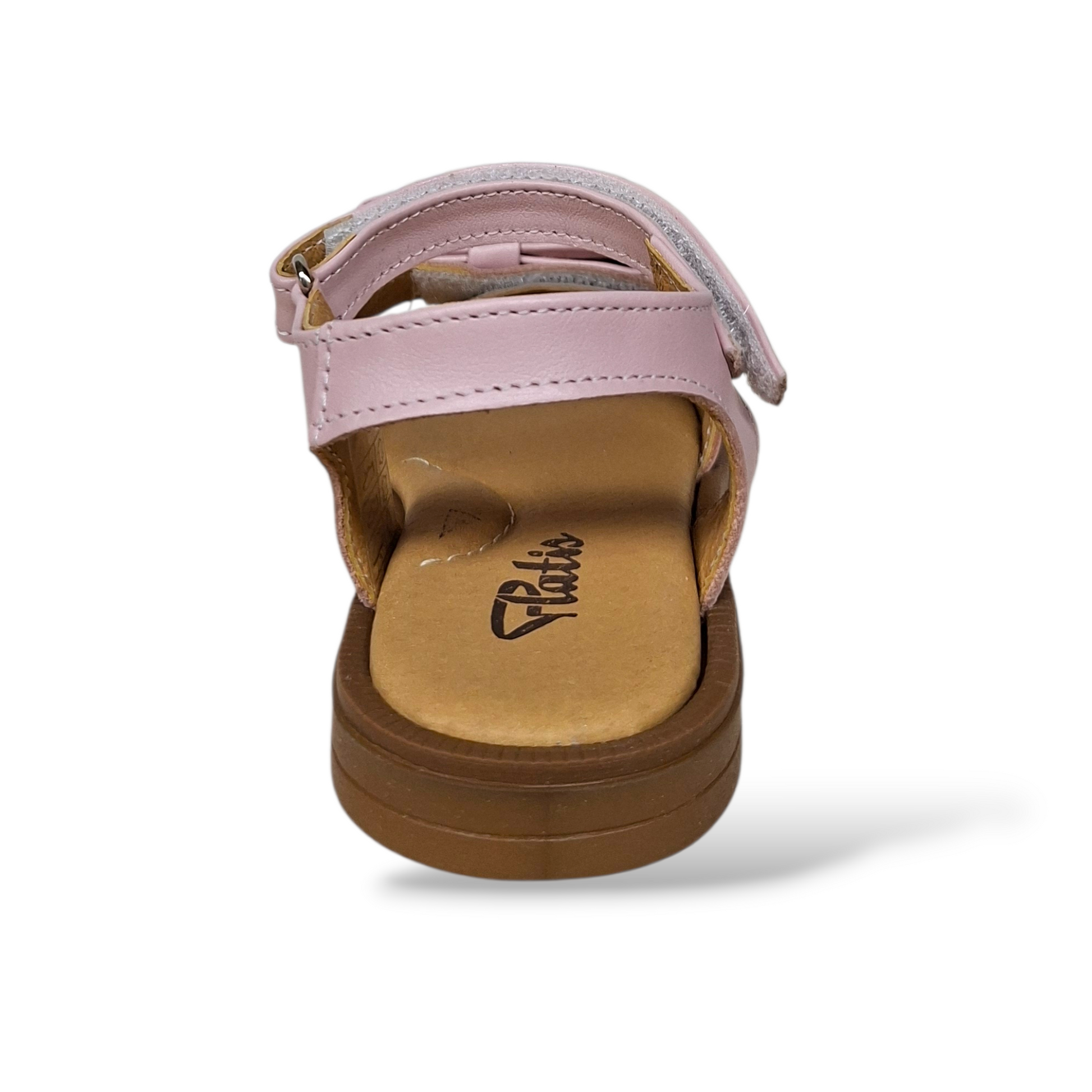Scarpe eleganti bambina Platis P3254 pelle cipria rosa fiocco velcro - Scarpetteria Gica Trani
