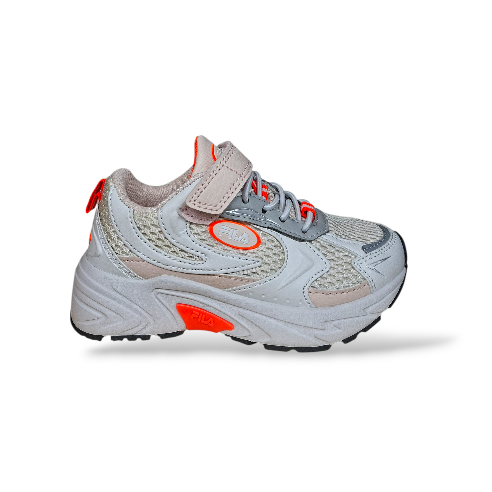 scarpe-bambina-FILA-Kreatix-grigio-arancione-rosa-velcro-taglie-28-35-Scarpetteria-Gica-Trani