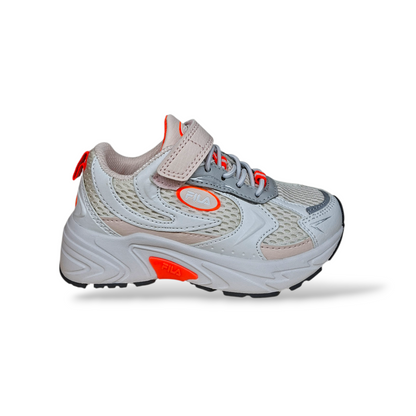 scarpe-bambina-FILA-Kreatix-grigio-arancione-rosa-velcro-taglie-28-35-Scarpetteria-Gica-Trani
