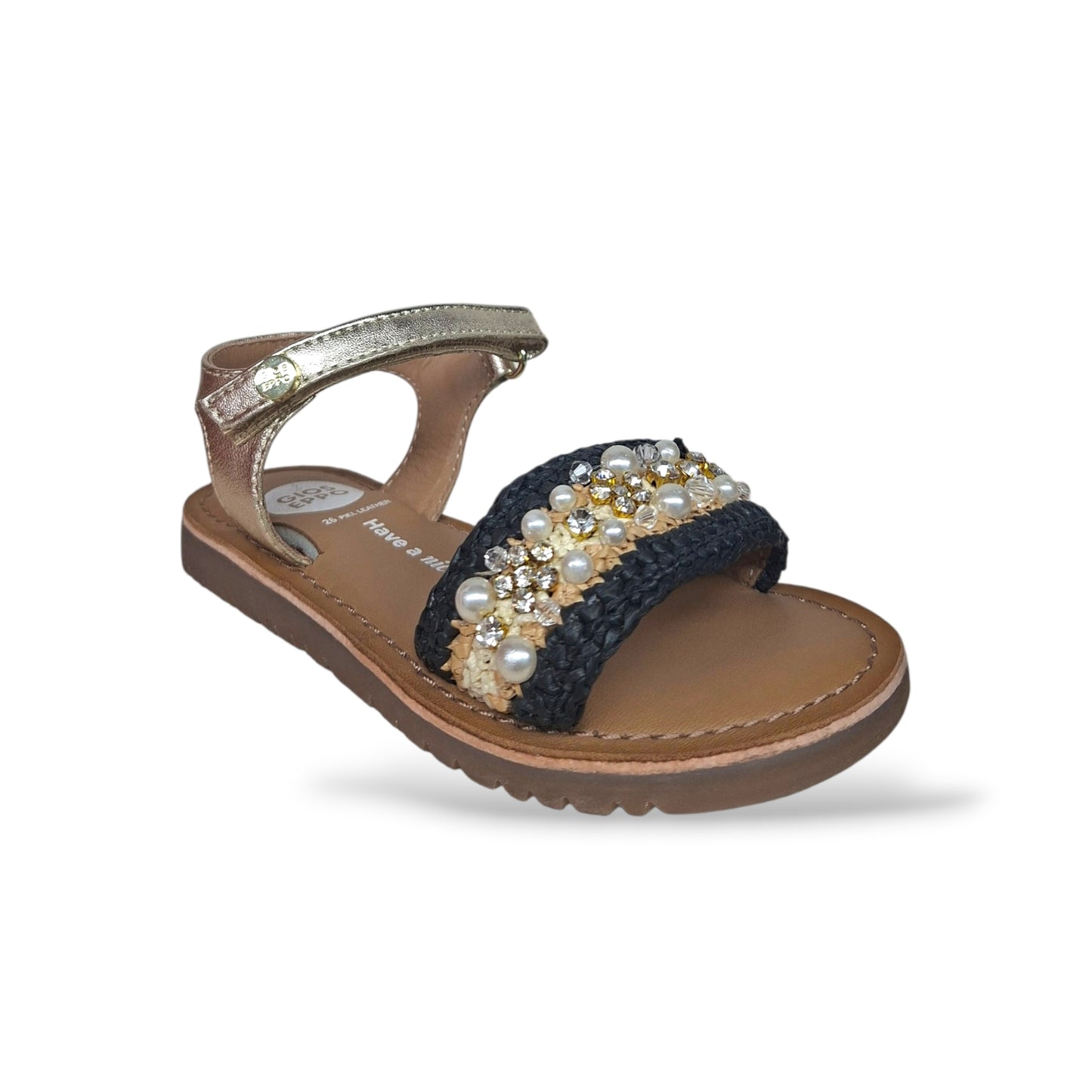 scarpe-cerimonia-bambina-gioseppo-oro-nero-bicolore-velcro-pelle-scarpetteria-gica-trani
