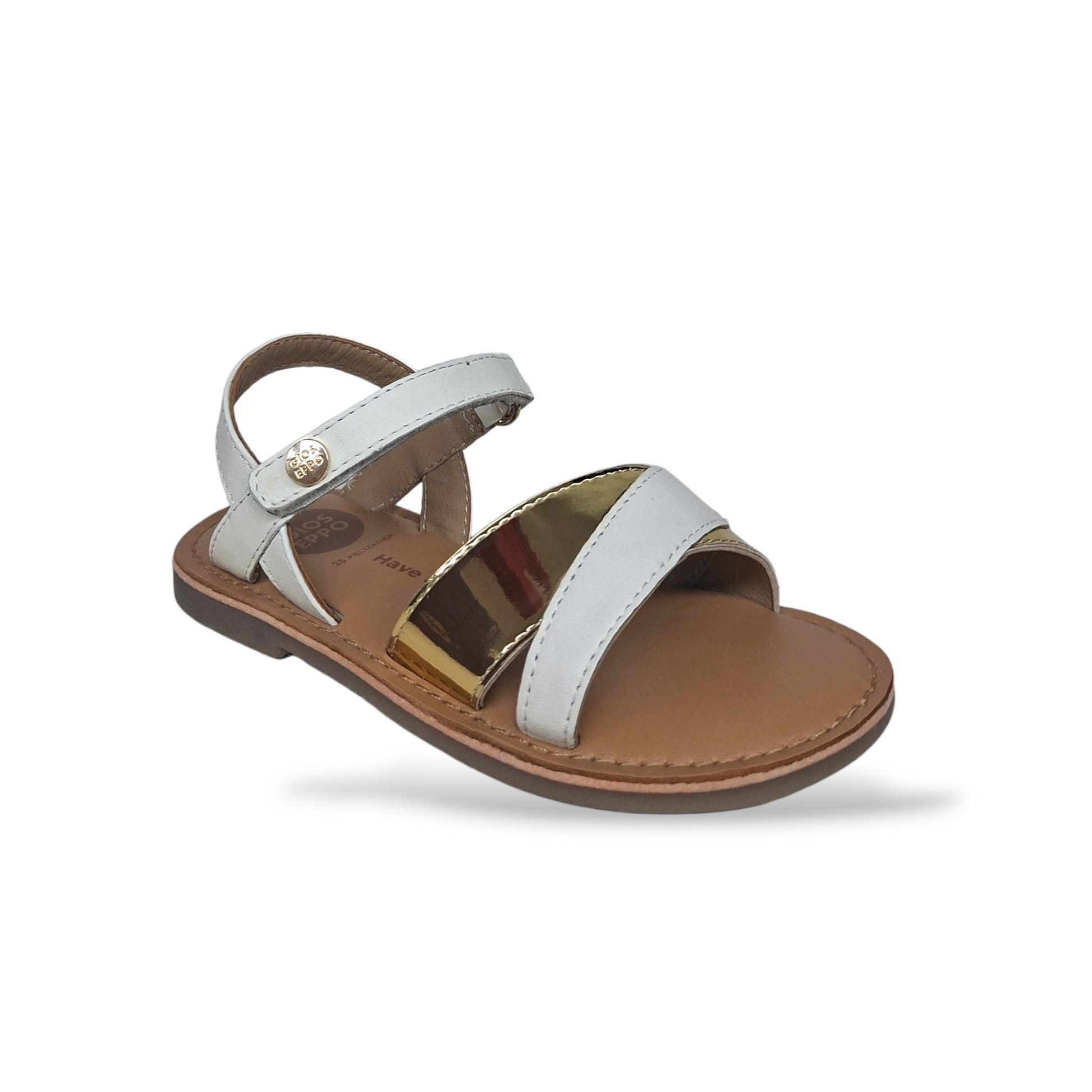 scarpe-ragazza-gioseppo-bianco-argento-sandalo-con-velcro-pelle-naturale-scarpetteria-gica-trani
