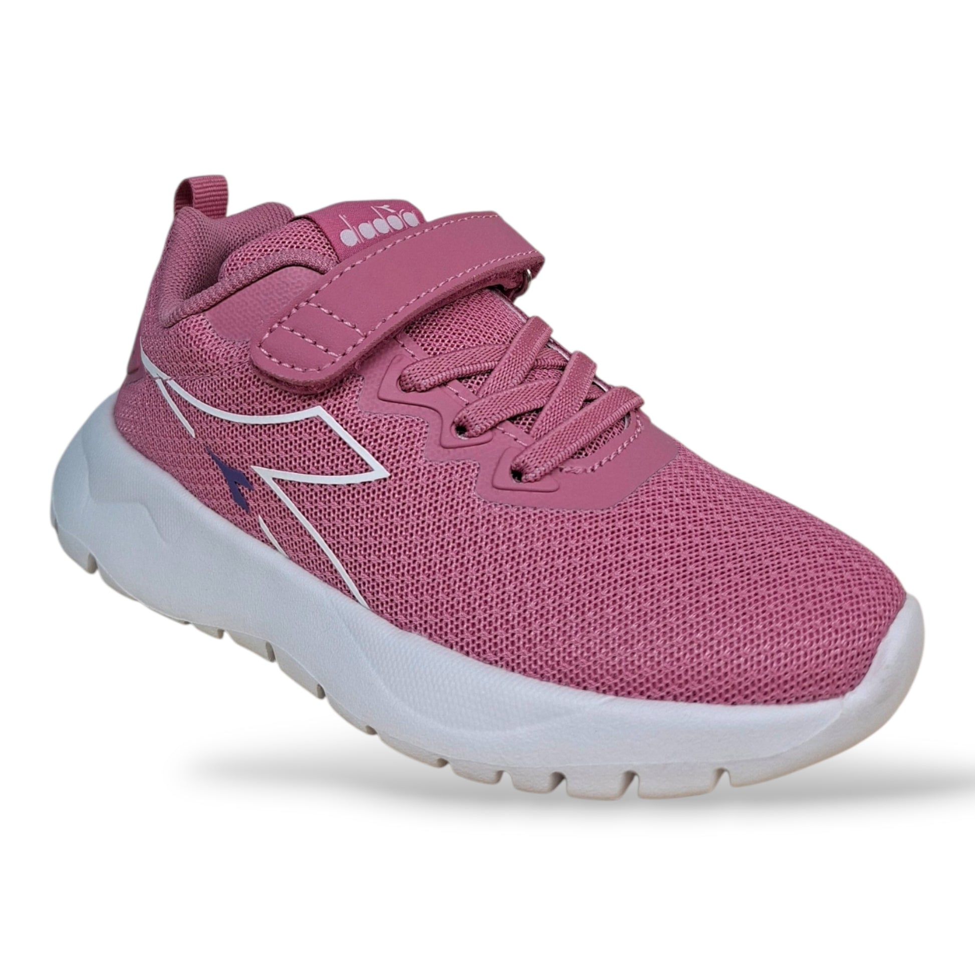 scarpe-sportive-bambina-diadora-evo-run-rosa-bianco-velcro-strappo-scuola-primaria-scarpetteria-gica-trani
