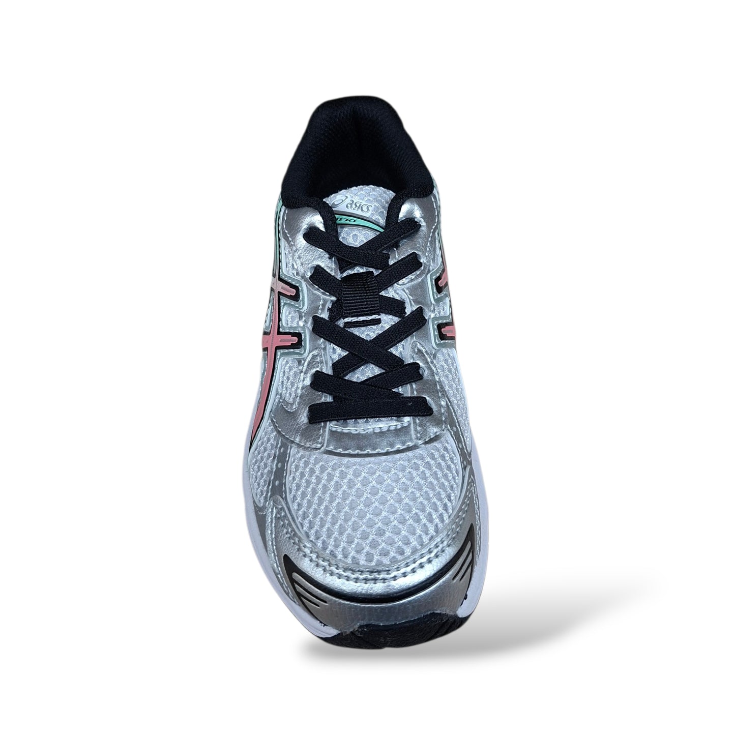 scarpe-sportive-bambini-asics-gel-1130-grigio-verde-rosso-laccio-elastico-suola-gomma-scarpetteria-gica-trani

