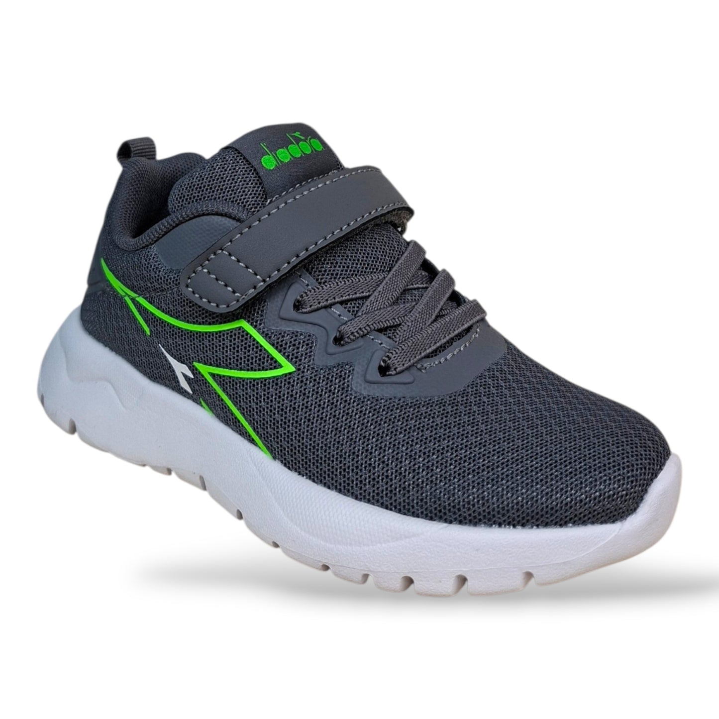 scarpe-sportive-unisex-bambini-diadora-evo-run-grigio-verde-taglie-28-35-scarpetteria-gica-trani
