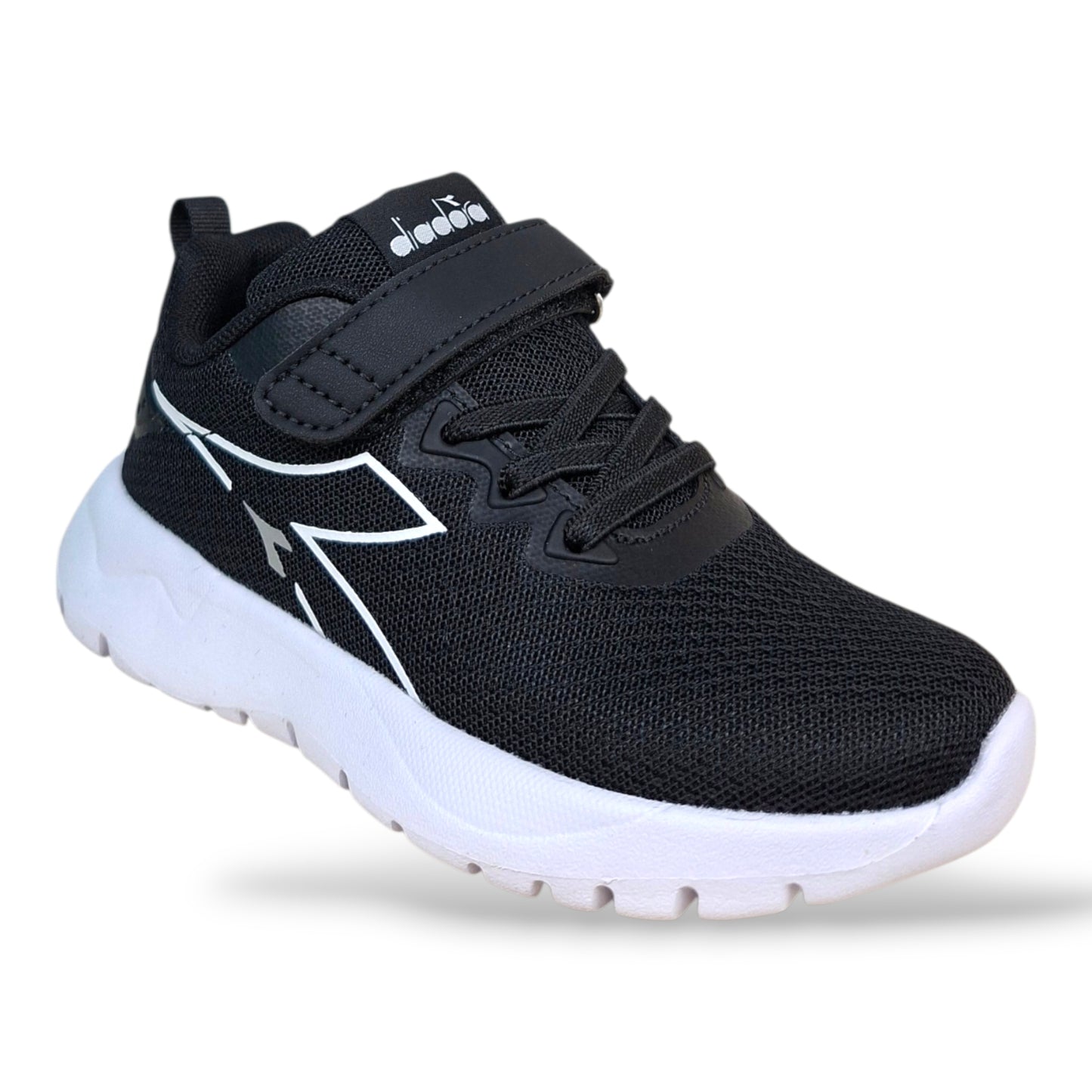 scarpe-sportive-unisex-bambini-diadora-evo-run-nero-bianco-velcro-strappo-scarpetteria-gica-trani
