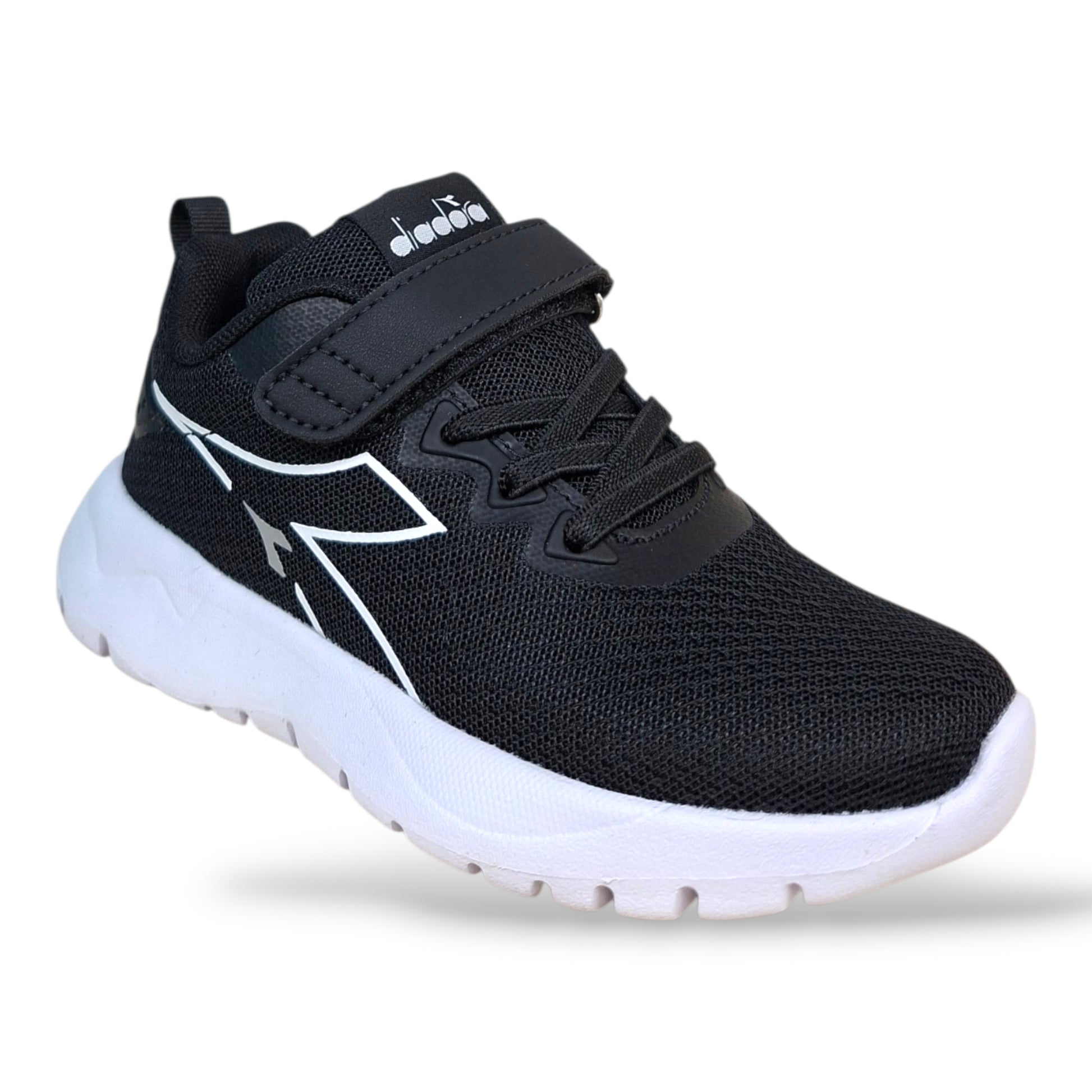 scarpe-sportive-unisex-bambini-diadora-evo-run-nero-bianco-velcro-strappo-scarpetteria-gica-trani
