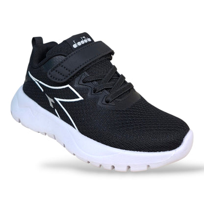 scarpe-sportive-unisex-bambini-diadora-evo-run-nero-bianco-velcro-strappo-scarpetteria-gica-trani
