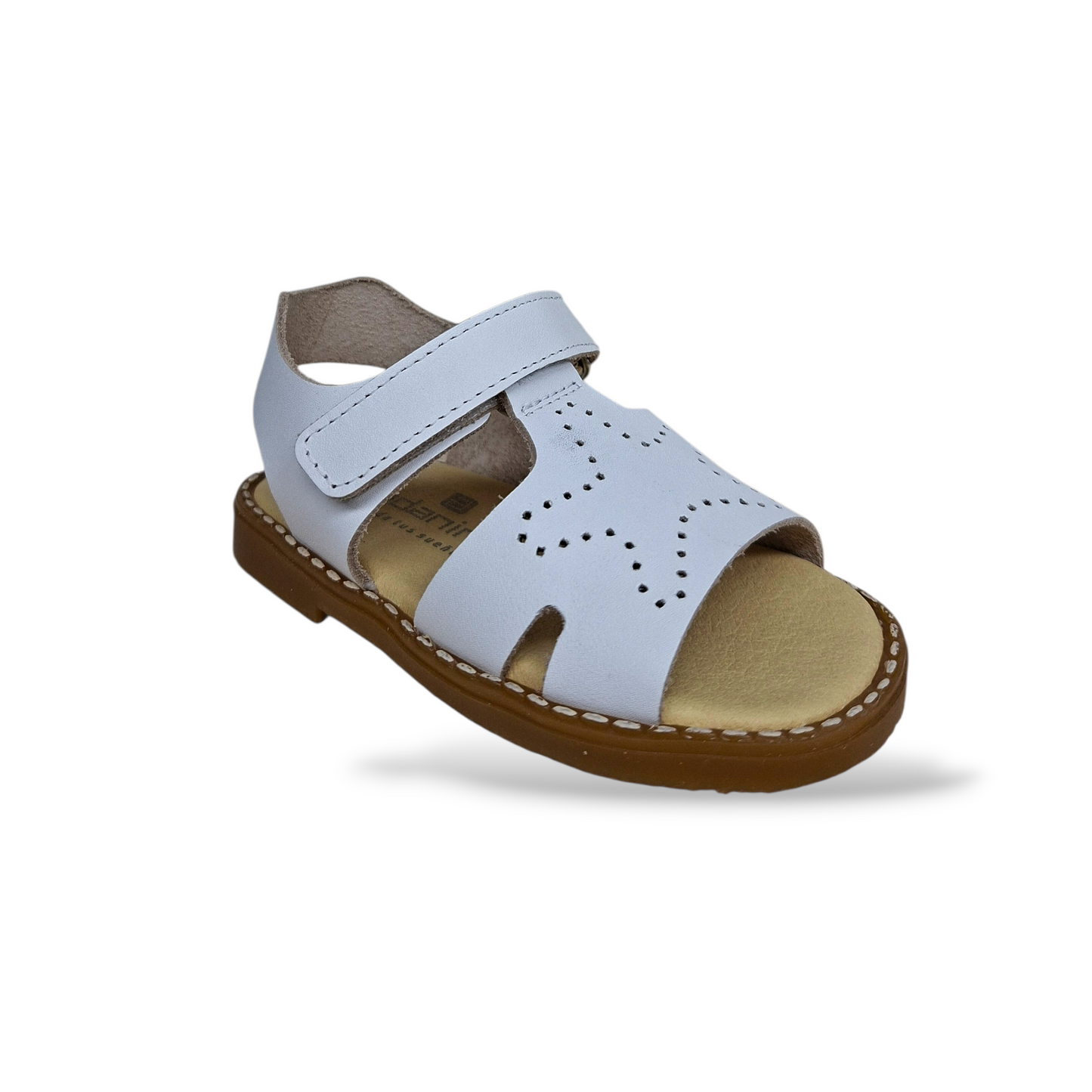 Sandali Bambino Andanines Bianco Beige Cerimonia Unisex con Velcro - Primavera Estate 2026