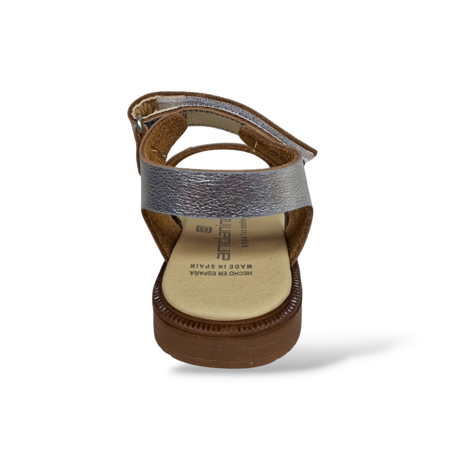 Dettaglio sandali Andanines bambina argento chiusura velcro - Scarpetteria Gica
