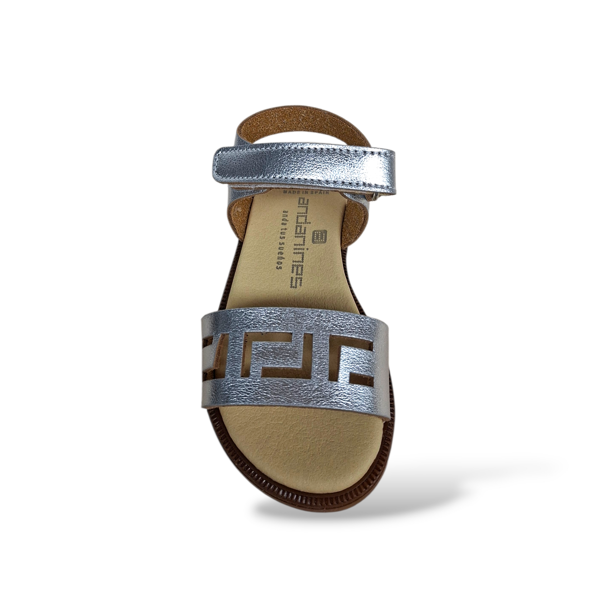 Scarpe cerimonia bambina Andanines pelle argento Made in Spain - Scarpetteria Gica
