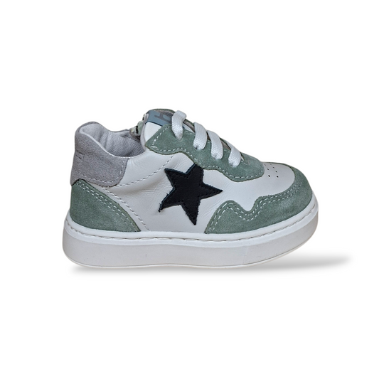 Scarpe primi passi Balducci Cita pelle bianco verde nero Made in Italy - Scarpetteria Gica Trani
