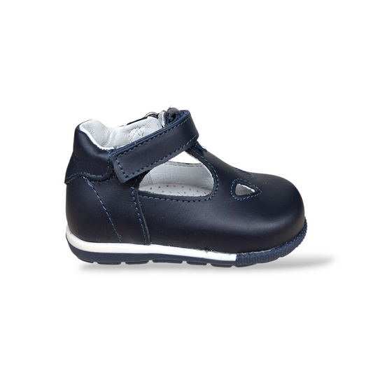 Scarpe primi passi Balducci Cita occhi di bue pelle blue Made in Italy - Scarpetteria Gica Trani
