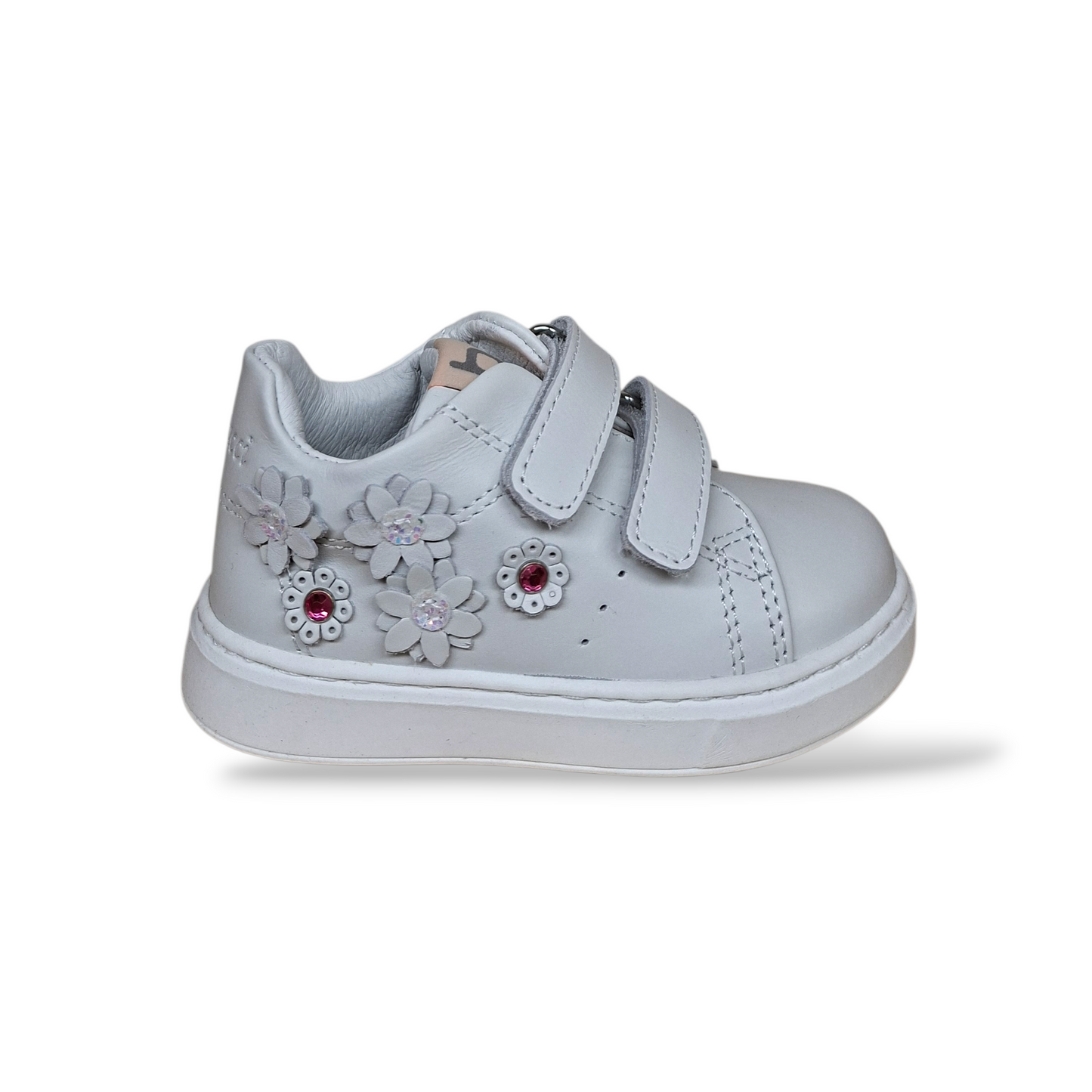Scarpe primi passi Balducci Cita pelle bianco fucsia Made in Italy - Scarpetteria Gica Trani
