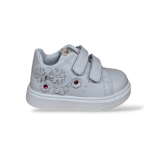 Scarpe primi passi Balducci Cita pelle bianco fucsia Made in Italy - Scarpetteria Gica Trani

