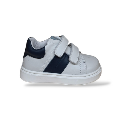 Scarpe primi passi Balducci Cita pelle bianco blu Made in Italy - Scarpetteria Gica Trani
