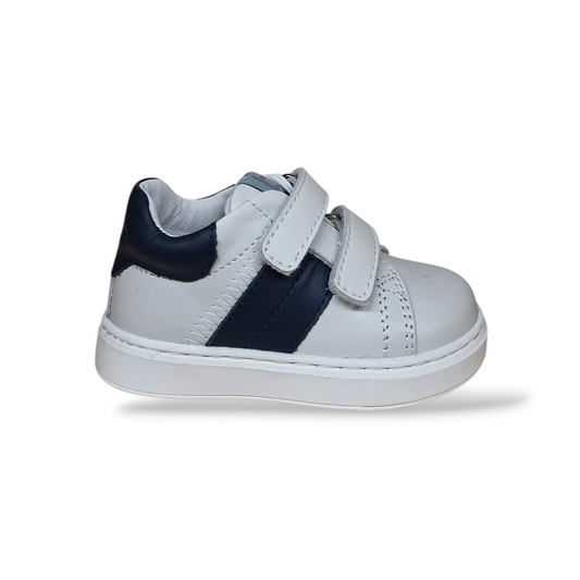 Scarpe primi passi Balducci Cita pelle bianco blu Made in Italy - Scarpetteria Gica Trani
