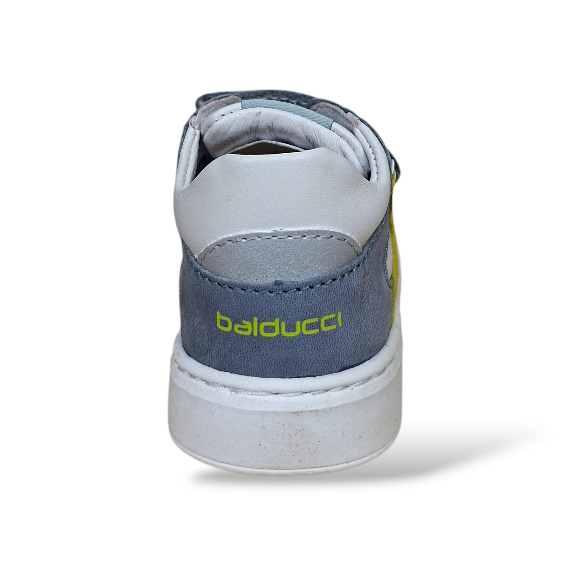 Calzature primi passi Balducci Cita grigio bianco giallo velcro - Scarpetteria Gica Trani
