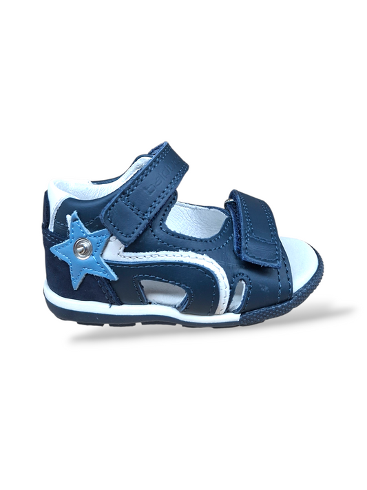 Sandalo primi passi Balducci Cita pelle blu celeste Made in Italy - Scarpetteria Gica Trani
