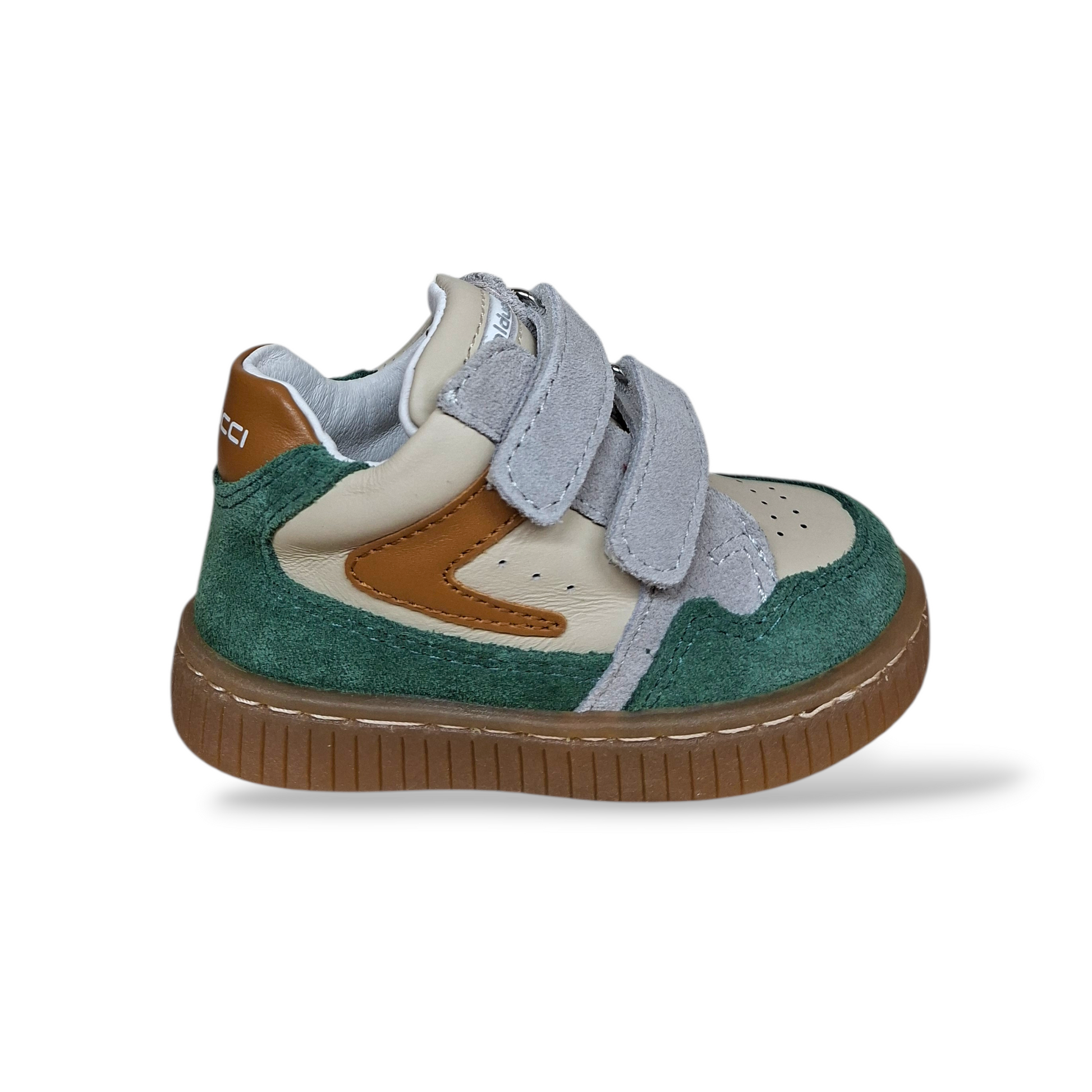 Scarpe primi passi Balducci Cita pelle verde beige camel Made in Italy - Scarpetteria Gica Trani
