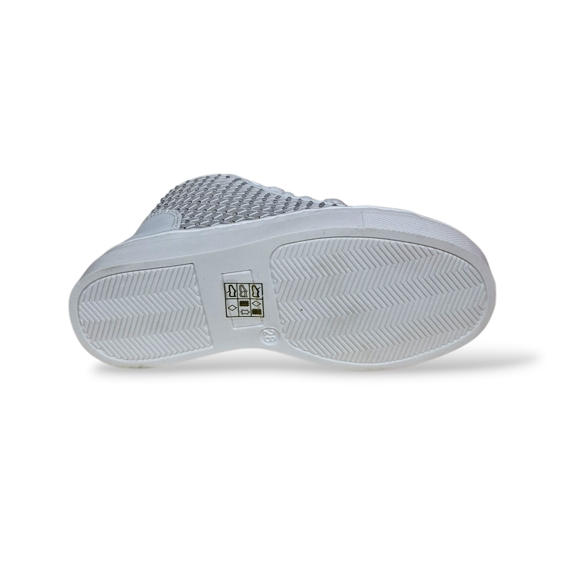Ferrè-FB-401 sneakers bambina bianco argento battesimo matrimonio damigella – Scarpetteria-Gica-Trani