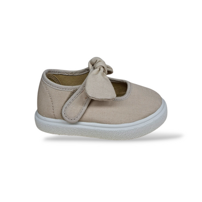 Ballerine-bambina-beige-tela-VUL-LADI-velcro-scuola-Scarpetteria-Gica-Trani
