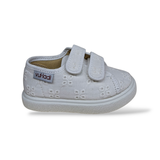 Sneakers-bambina-bianco-sangallo-VUL-LADI-velcro-scuola-Scarpetteria-Gica-Trani
