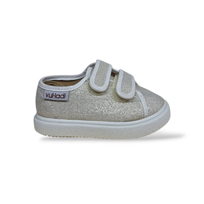 Sneakers-bambina-bianco-glitter-VUL-LADI-velcro-scuola-Scarpetteria-Gica-Trani
