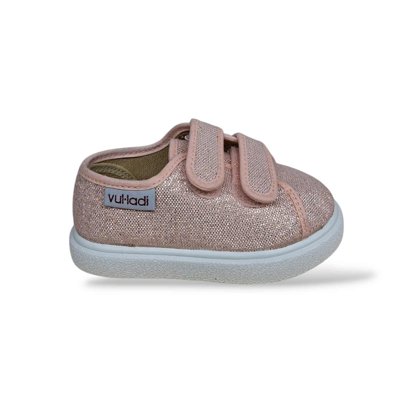 Sneakers-bambina-cipria-glitter-VUL-LADI-velcro-scuola-Scarpetteria-Gica-Trani

