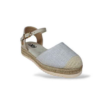 scarpetteria-gica-xti-espadrillas-bambina-beige-argento-scarpe-cerimonia-primavera-estate-2026