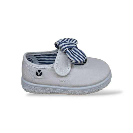 Ballerine bambina bianco tela velcro Victoria Ojalá Scarpetteria Gica Trani

