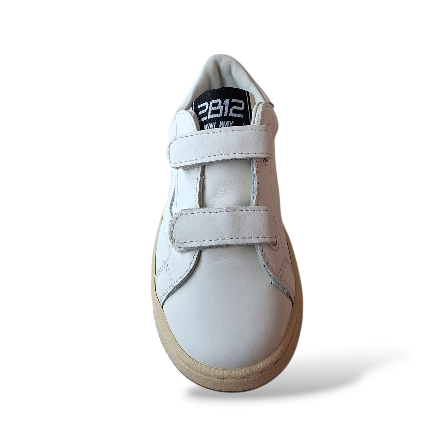 Sneakers bianche bambino 2B12 con velcro per primi passi taglie 22-28
