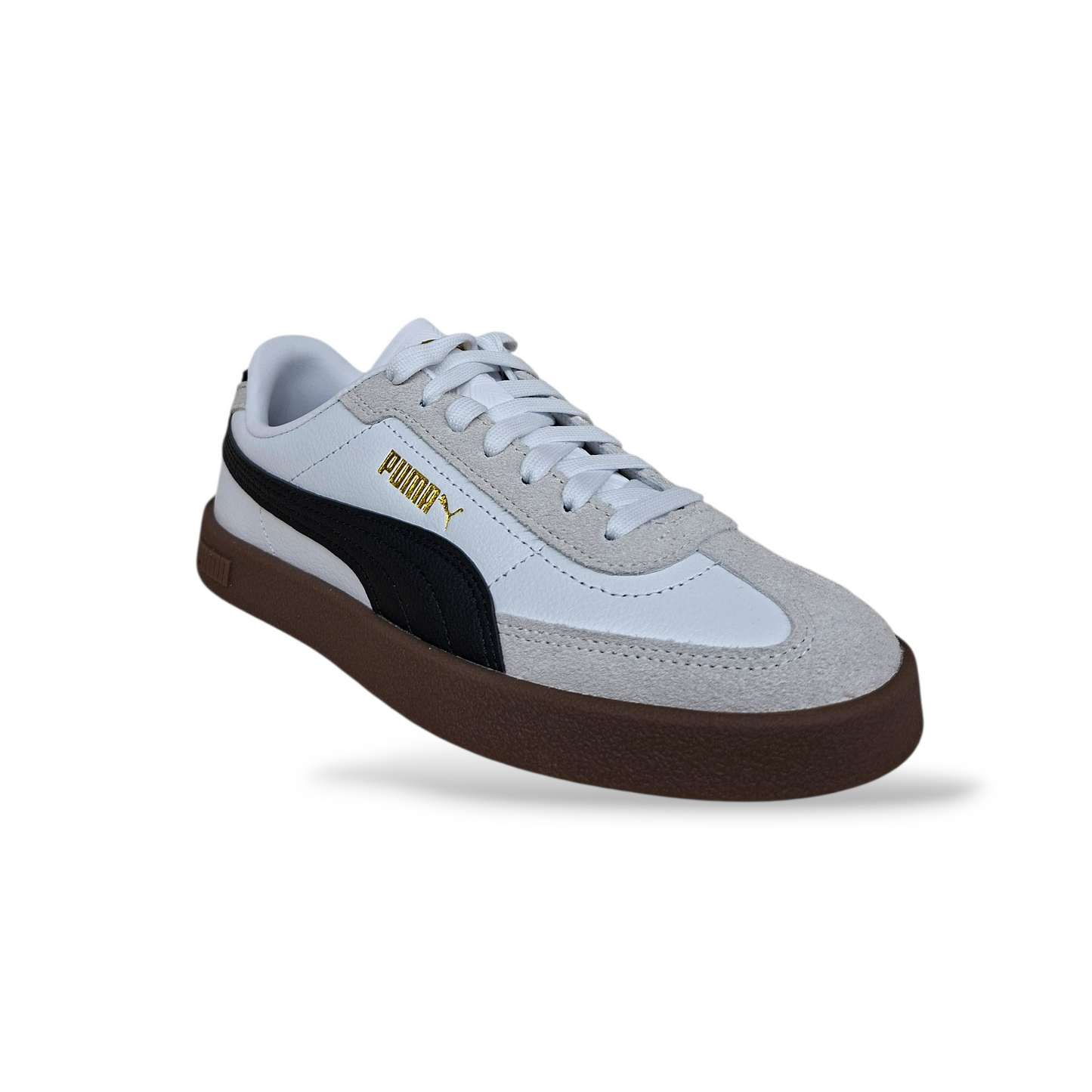 sarpe sneakers Bambini e ragazzi PUMA club II era 401489 bianco-nero-beige laccio elastico e velcro