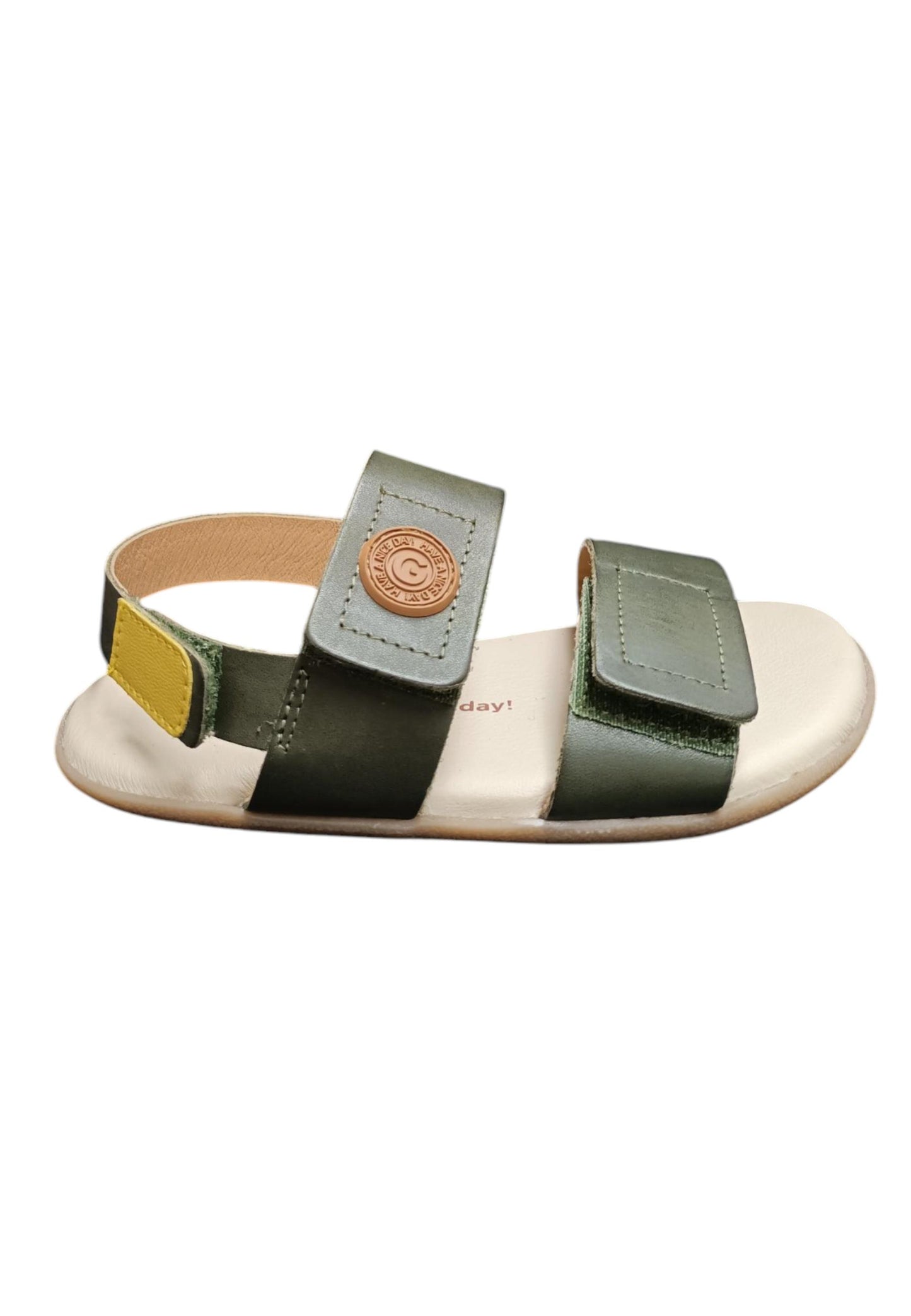 Sandalo bambino Gioseppo Lenroot kaki pelle velcro comfort elegance