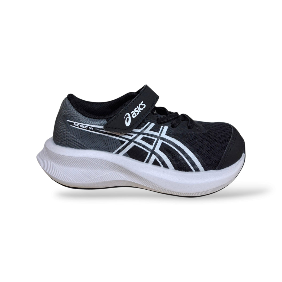 asics-patriot-14-14a391-sneakers-bambina-ragazza-nero-bianco-mesh-tecnico-traspirante-laccio-elastico-velcro-intersuola-ammortizzata-sportiva-scuola-back-to-school-taglie-27-35-scarpetteria-gica-trani
