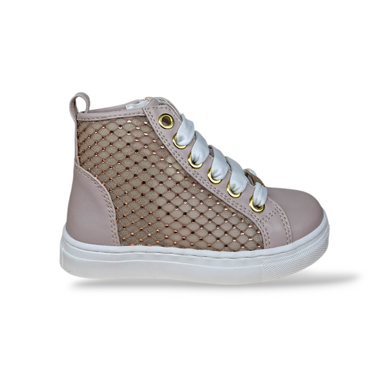 Sneakers bambina Ferrè bianche eleganti per cerimonie e comunioni con zip laterale - Scarpetteria Gica Trani

