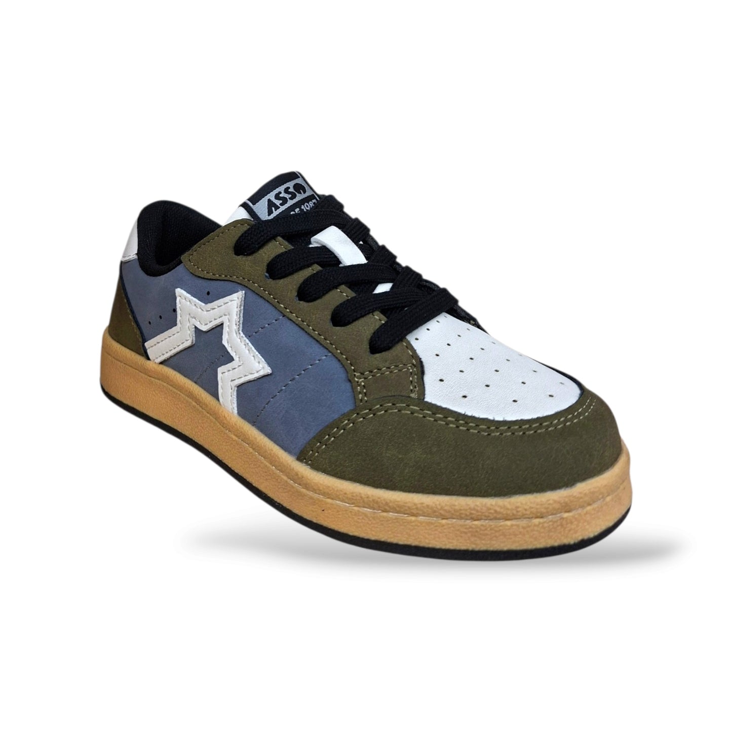 sneakers-bambini-ragazzi-asso-hyper-verdone-azzurro-bianco-nero-pelle-sintetica-lacci-zip-laterale-stella-originale-dinamica-autunno-inverno-scarpetteria-gica-trani
